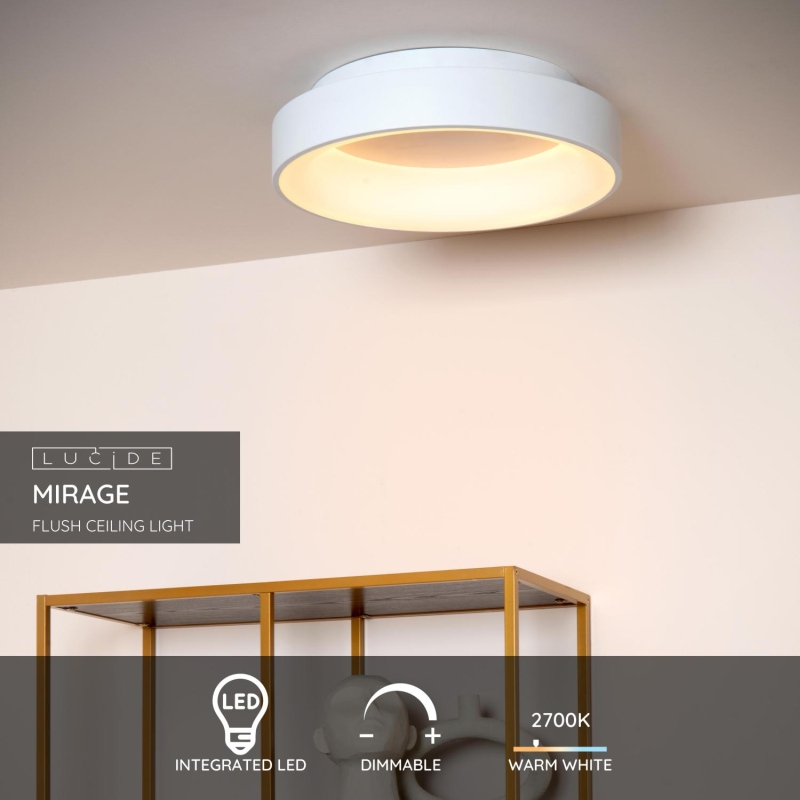 Lucide MIRAGE - Zapustené stropné svietidlo - Ø 45 cm - LED Dim. - 1x27W 2700K - Biela